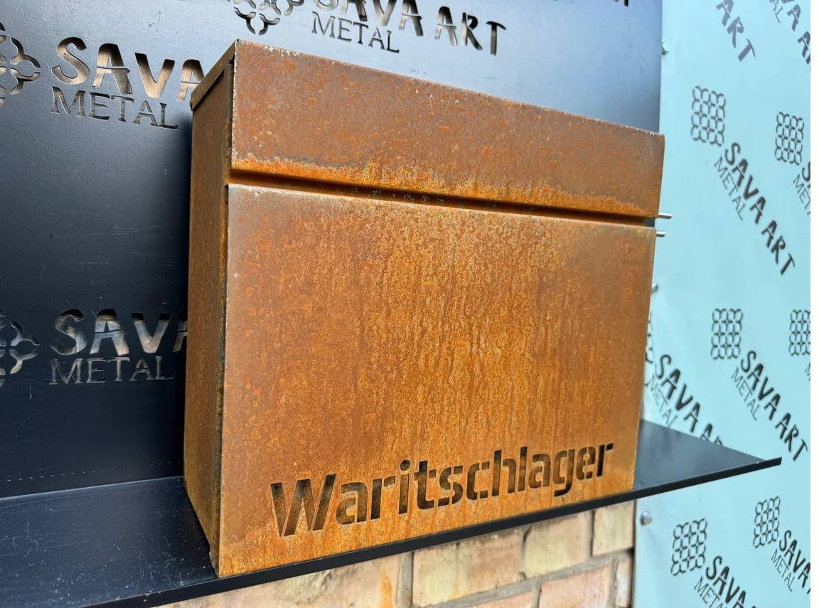 Custom Wall mount Corten steel mailbox