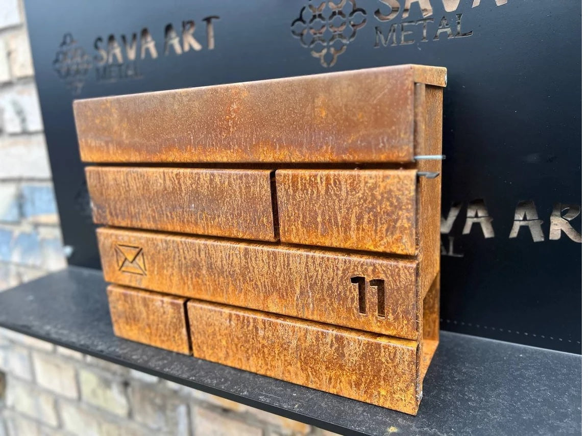 Custom Wall mount Corten steel mailbox