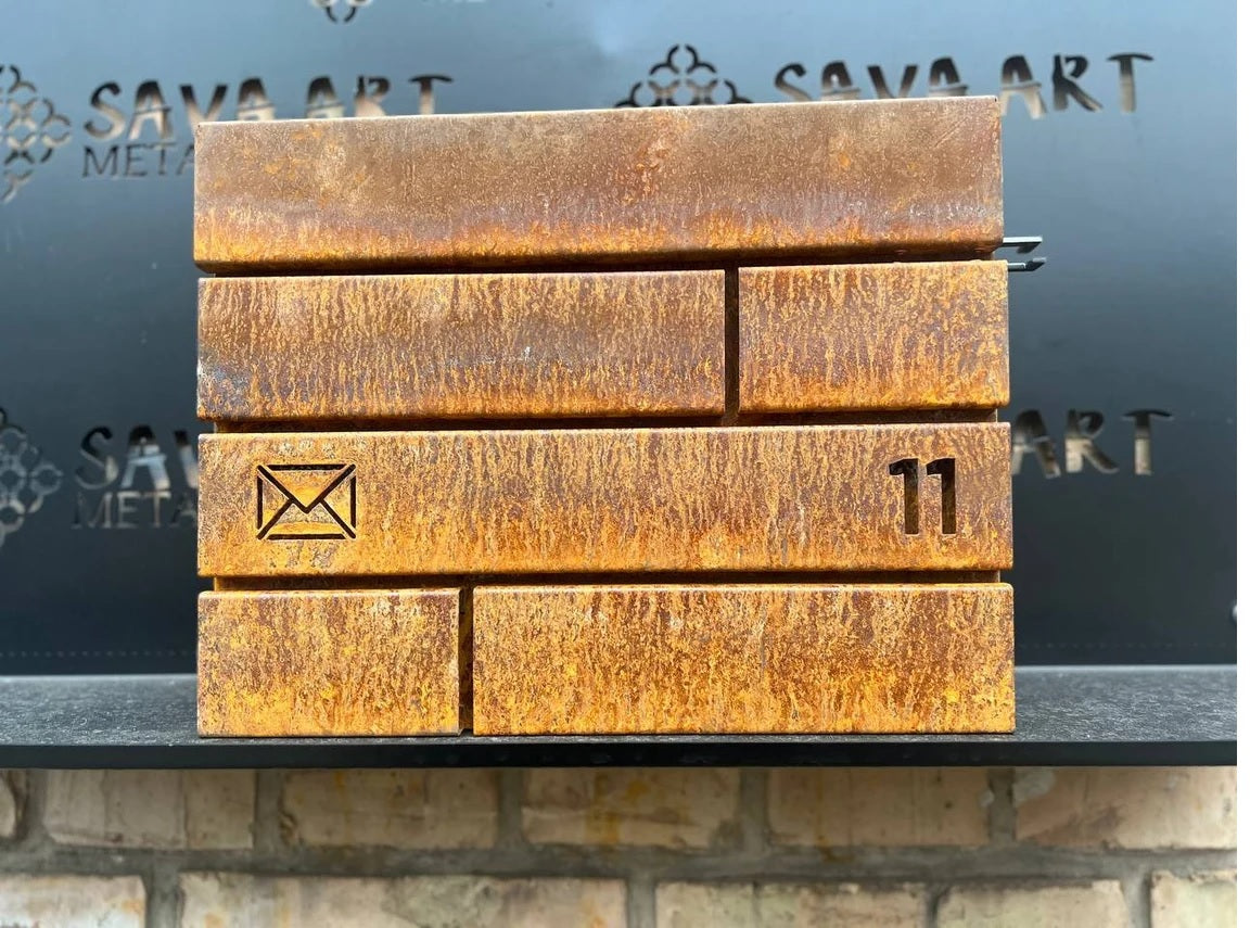 Custom Wall mount Corten steel mailbox