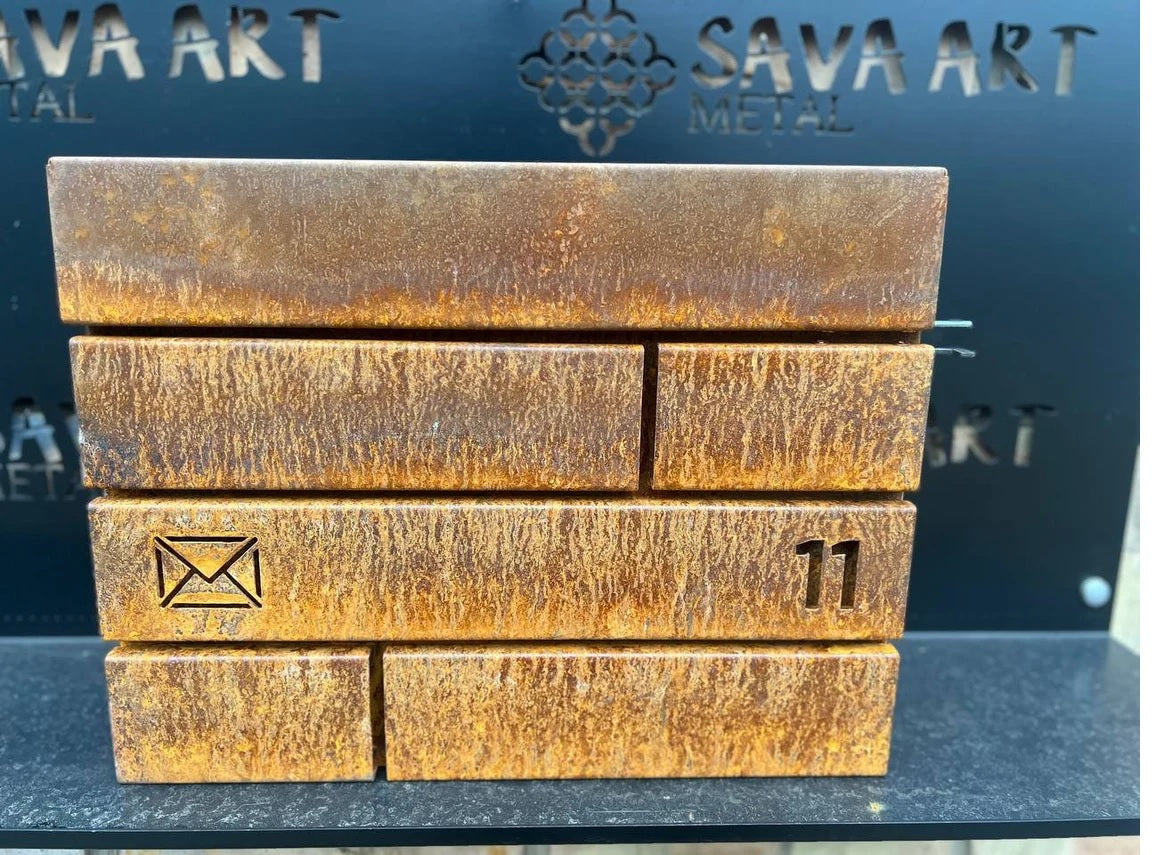 Custom Wall mount Corten steel mailbox