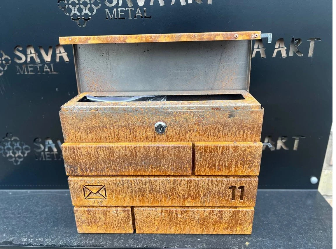 Custom Wall mount Corten steel mailbox