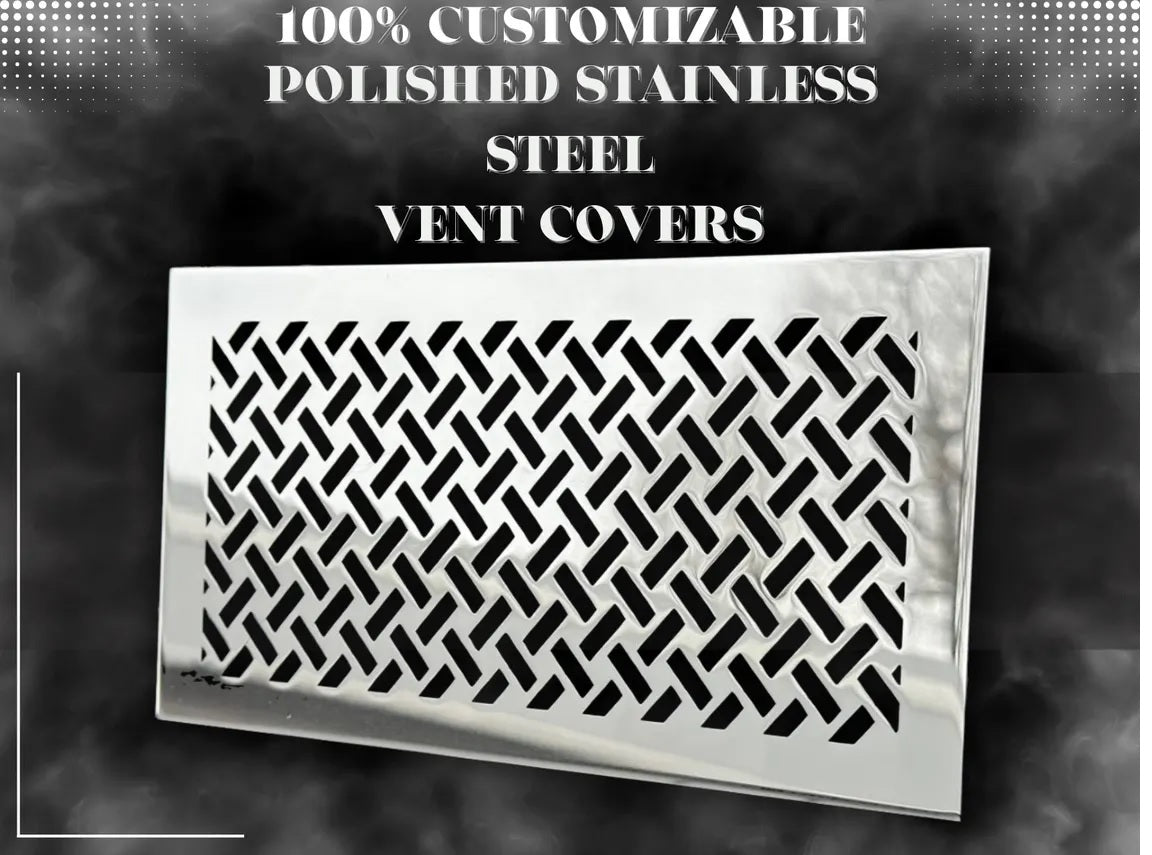 Fully customized STAINLESS STEEL Air Grilles 1mm thick flat (without rear frame)