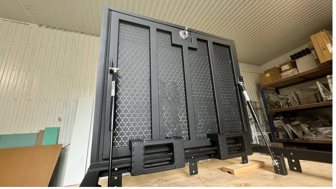 Bespoke Ventilated Steel Floor Hatch with Custom Lasercut Pattern