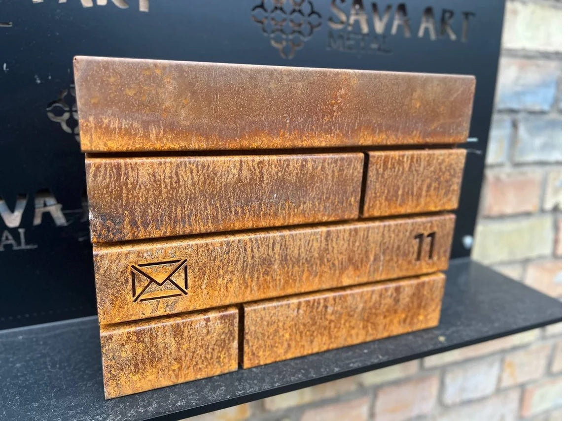 Custom Wall mount Corten steel mailbox