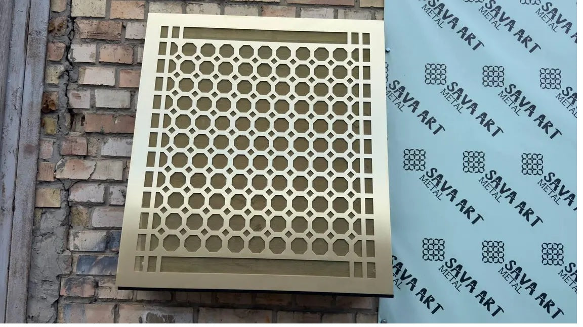 Fully customized PURE BRASS Air Grilles 1mm thick flat (without rear frame)