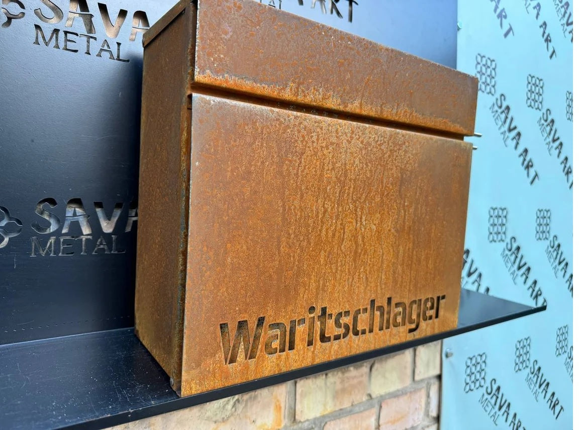 Custom Wall mount Corten steel mailbox