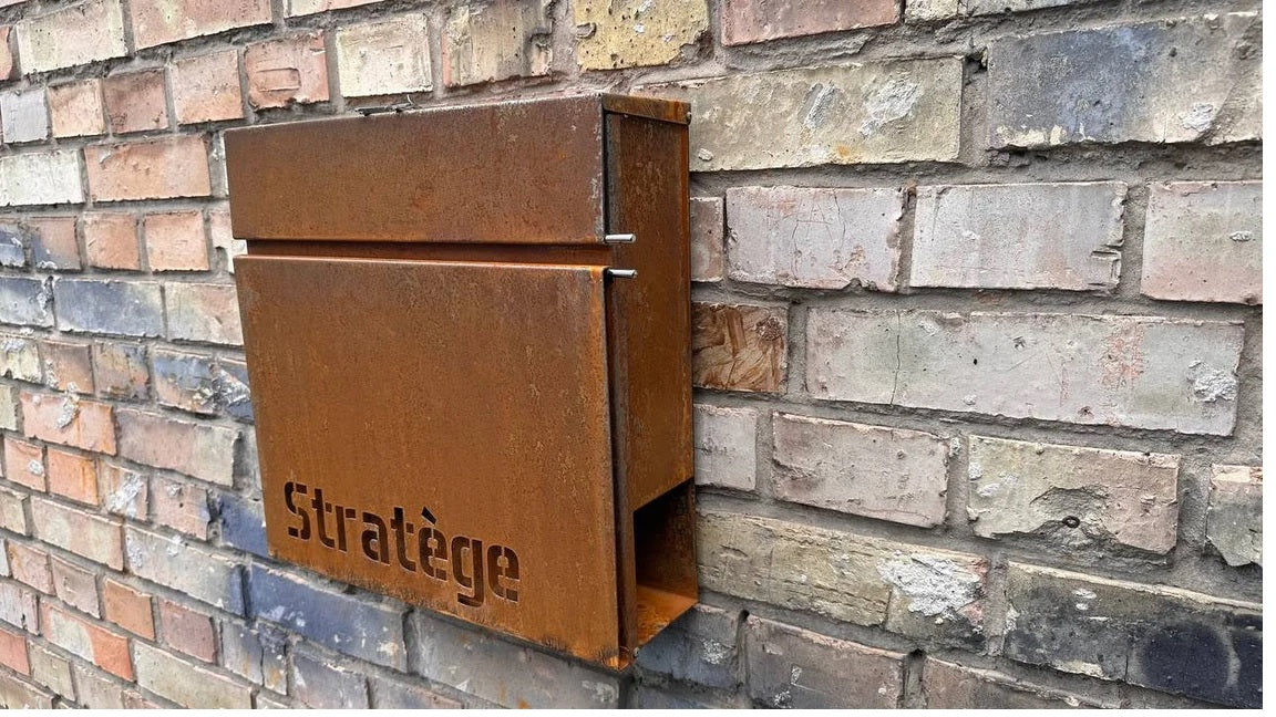 Custom Wall mount Corten steel mailbox