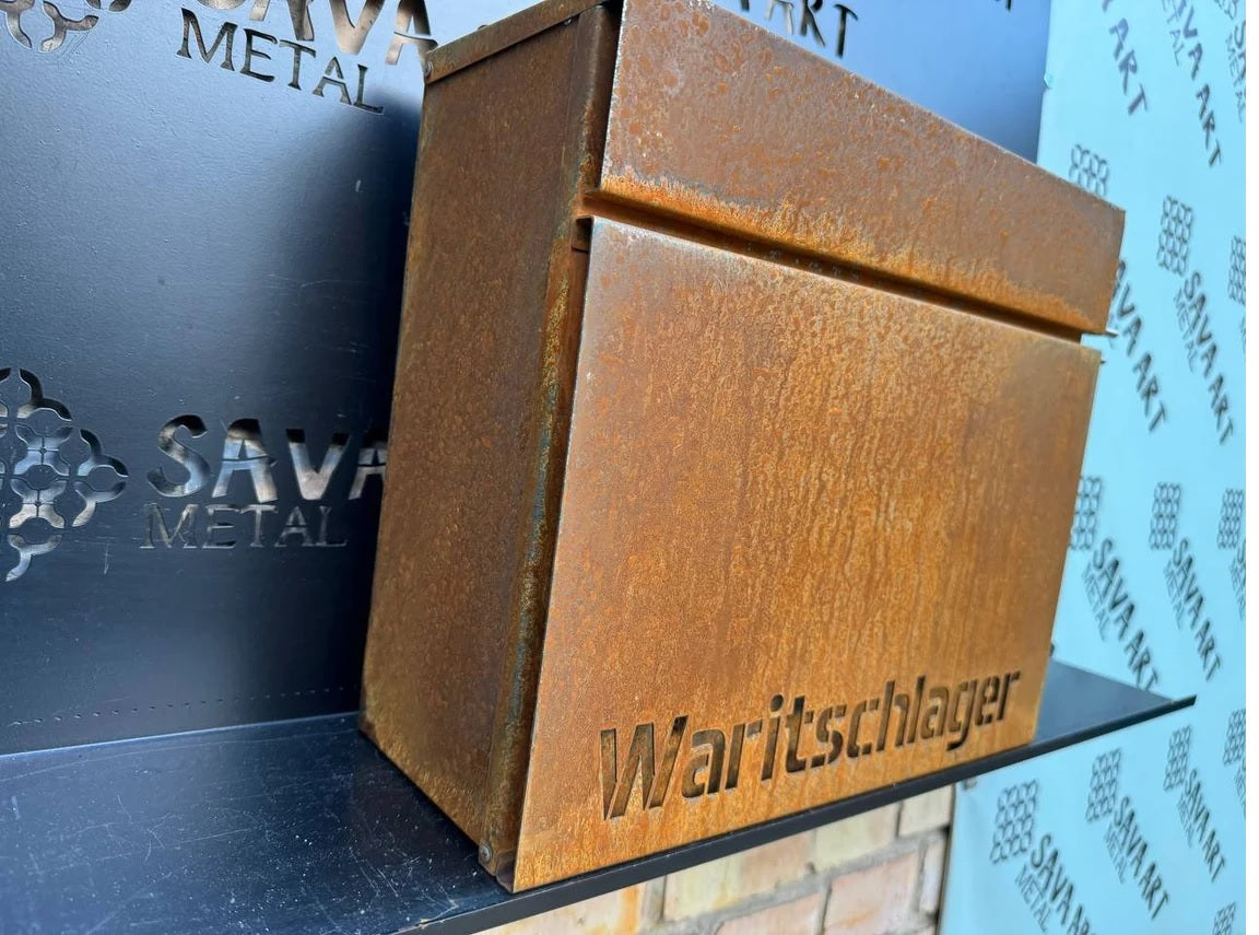 Custom Wall mount Corten steel mailbox