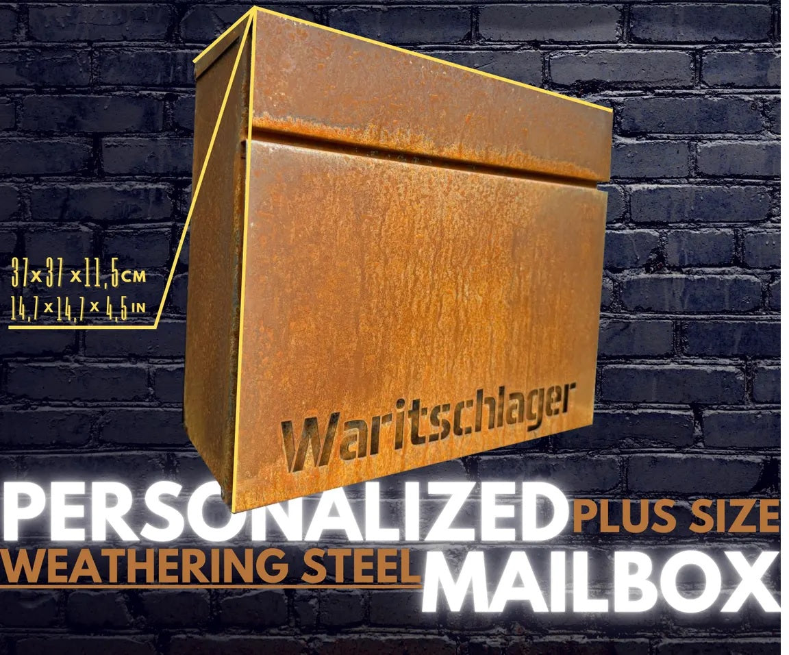 Custom Wall mount Corten steel mailbox