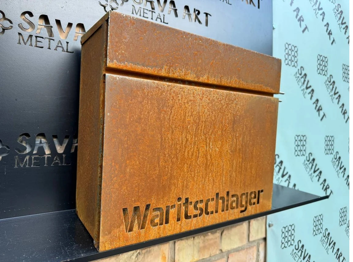 Custom Wall mount Corten steel mailbox