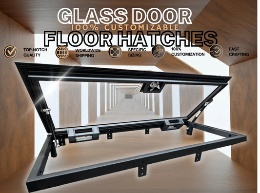 Artisan Glass Door Floor Hatch - Custom Built Glass Door Floor Hatches - Unique Handmade Access Panel for Your Space