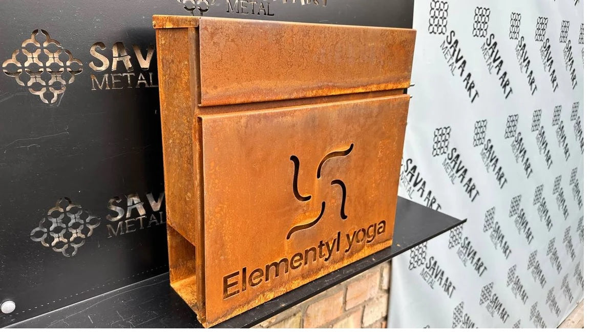 Custom Wall mount Corten steel mailbox