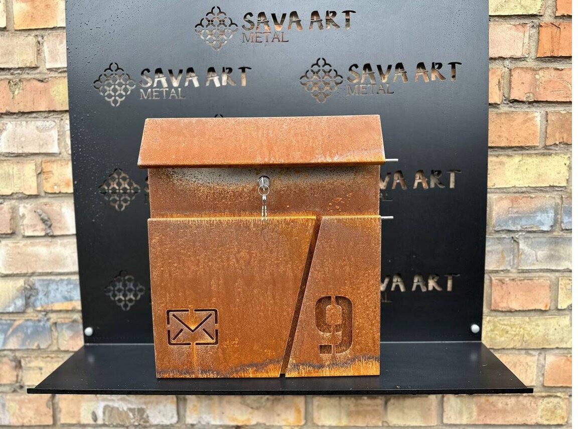 Custom Wall mount Corten steel mailbox