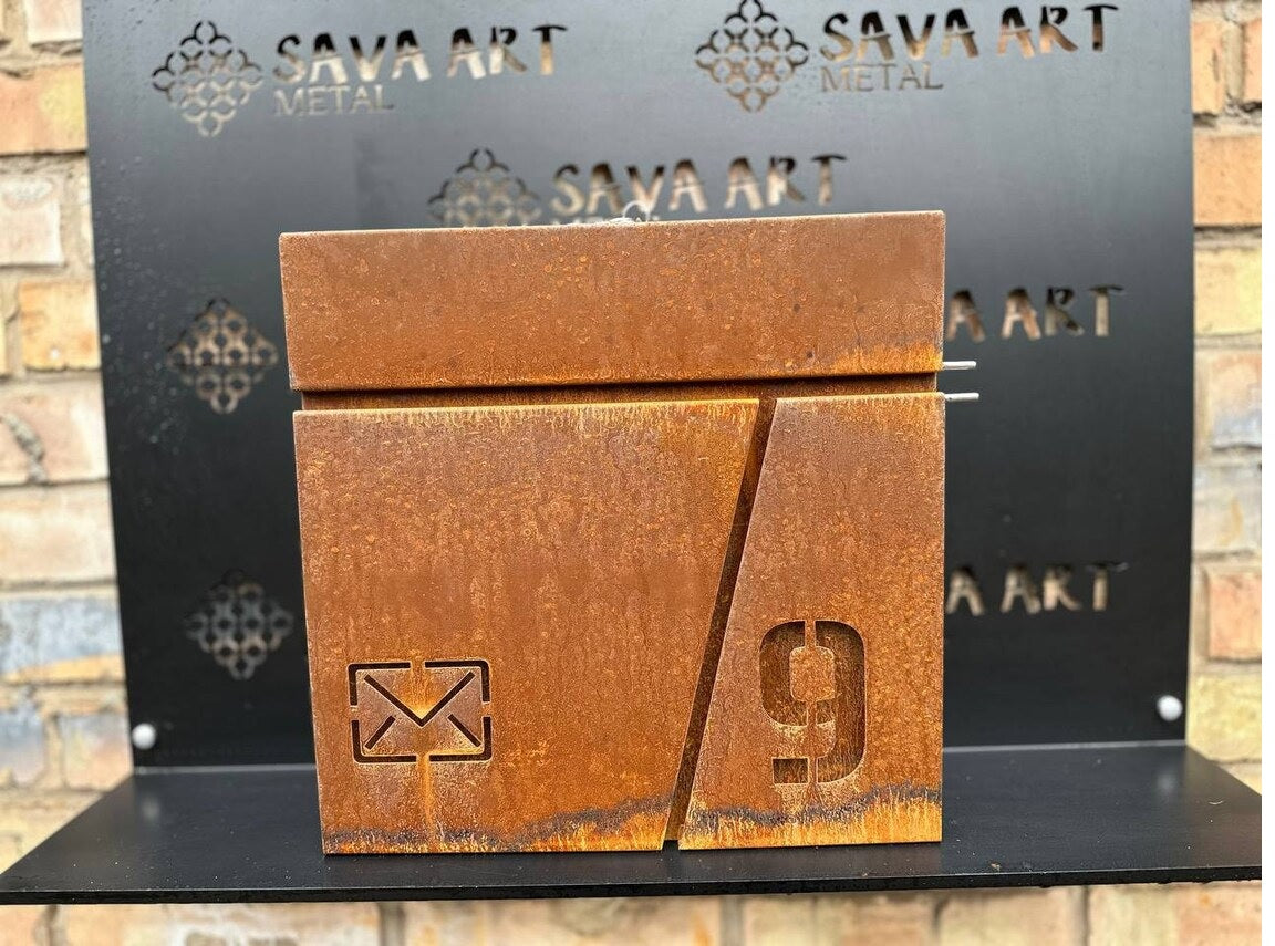 Custom Wall mount Corten steel mailbox