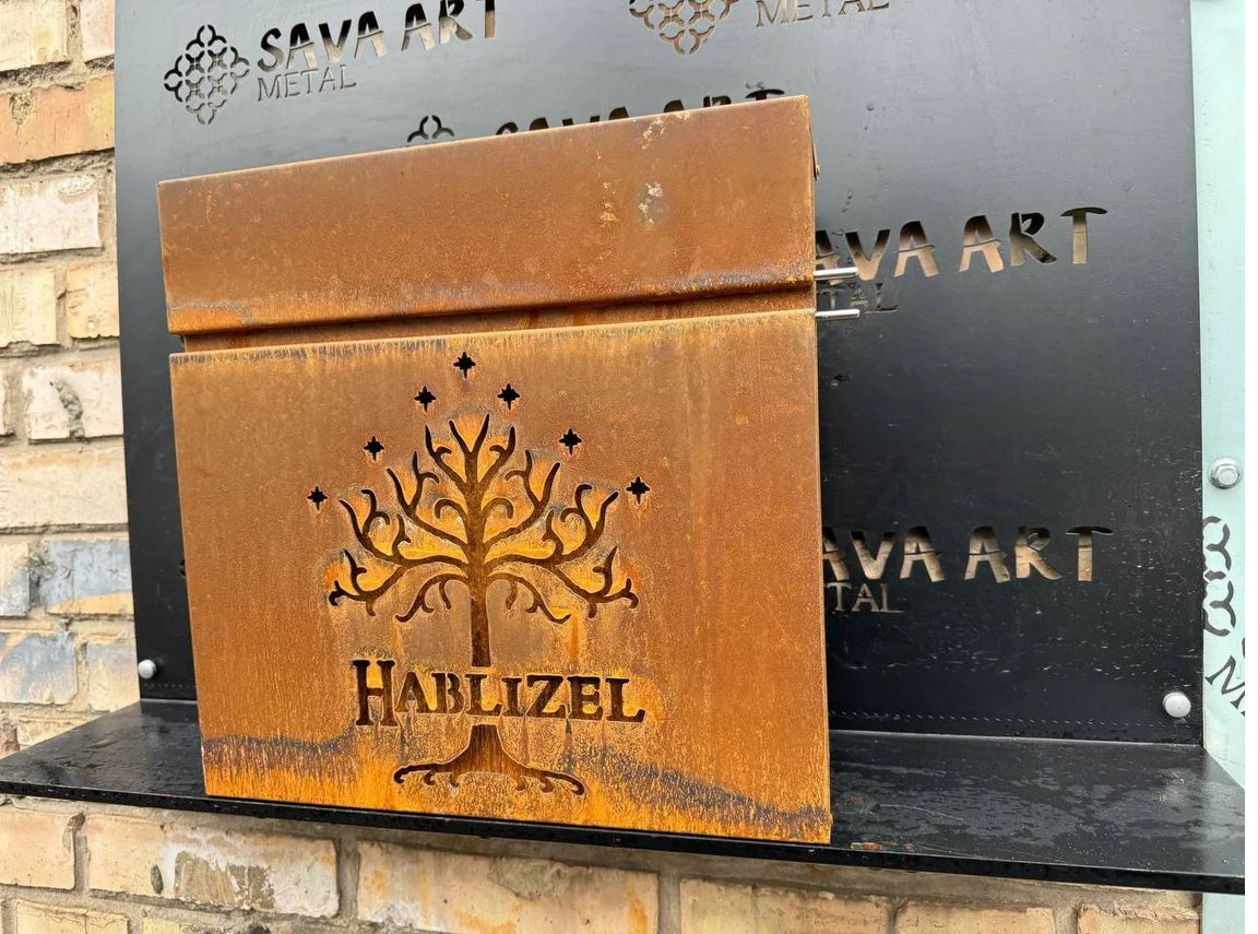 Custom Wall mount Corten steel mailbox